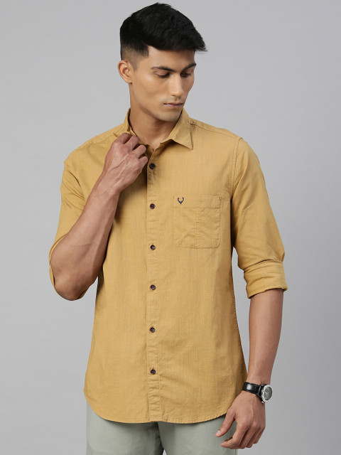 

Allen Solly Men Mustard Slim Fit Solid Casual Shirt