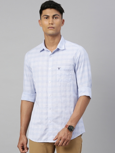 

Allen Solly Men Blue & White Modern Fit Checked Casual Shirt