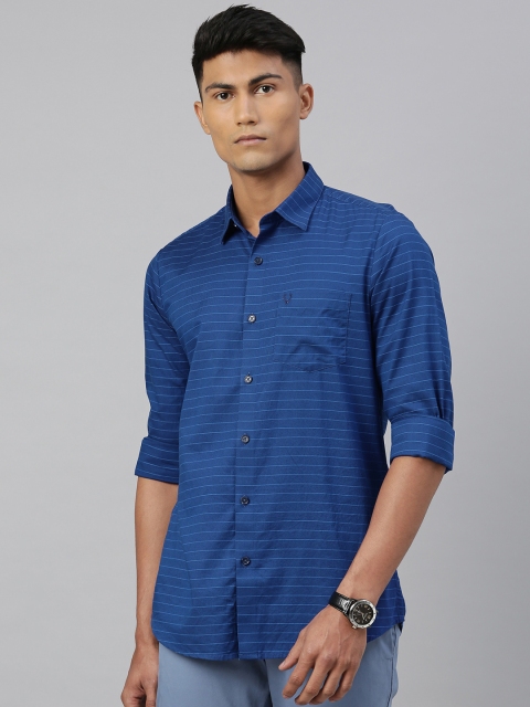 

Allen Solly Men Navy Blue Modern Fit Striped Casual Shirt