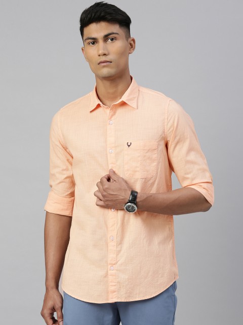 

Allen Solly Men Peach-Coloured Modern Fit Solid Casual Shirt