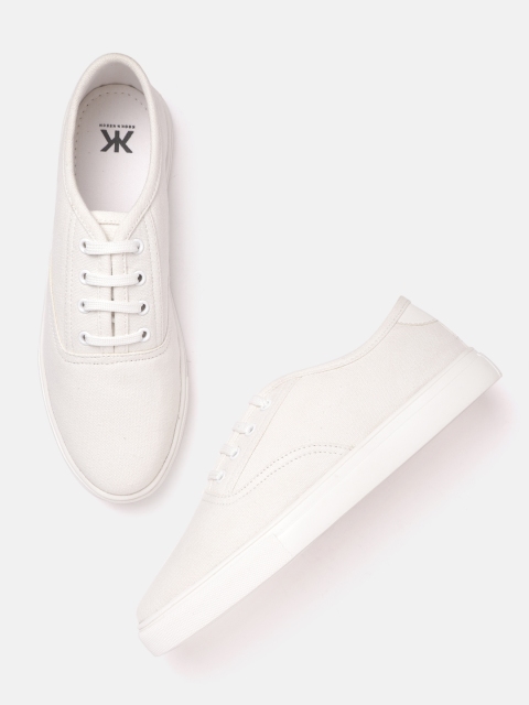 

Kook N Keech Women Off-White Solid Sneakers