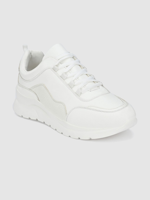 

Roadster Women White Solid Sneakers with Snakeskin Texture Detail