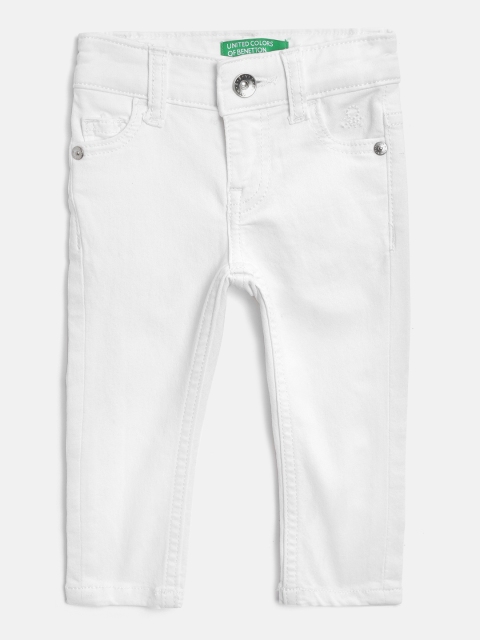 

United Colors of Benetton Boys White Regular Fit Mid-Rise Clean Look Stretchable Jeans