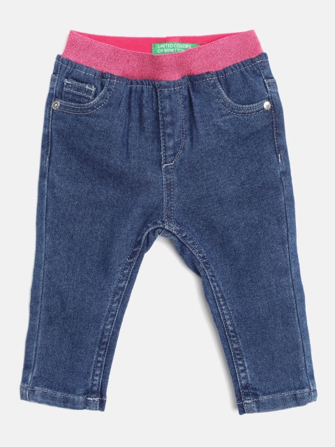 

United Colors of Benetton Girls Blue Straight Fit Mid-Rise Clean Look Stretchable Jeans