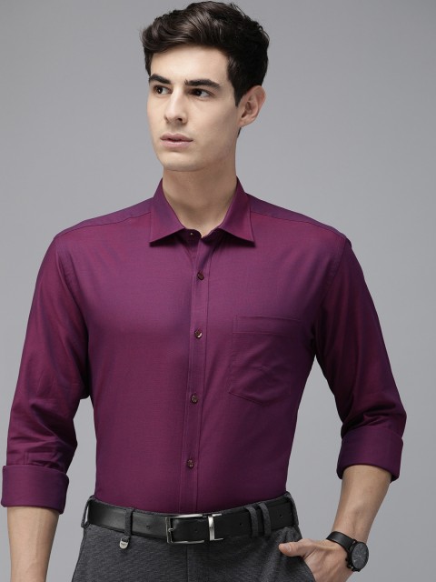 

Park Avenue Men Maroon Solid Pure Cotton Slim Fit Formal Shirt