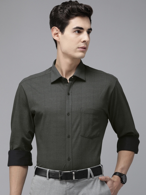 

Park Avenue Men Charcoal Grey Slim Fit Solid Formal Shirt