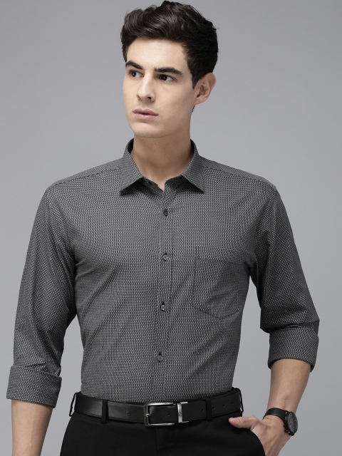 

Park Avenue Men Black Slim Fit Self Design Formal Shirt