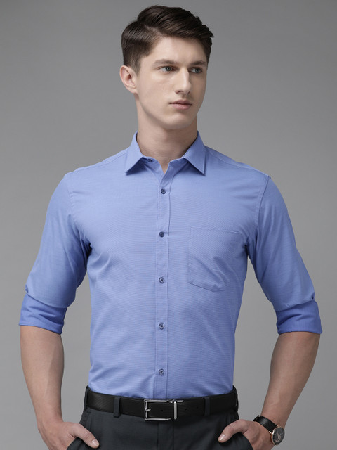 

Park Avenue Men Blue Pure Cotton Slim Fit Solid Formal Shirt
