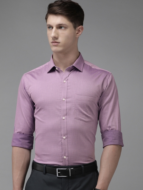 

Park Avenue Men Purple Pure Cotton Slim Fit Printed Formal Shirt