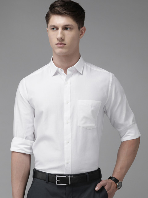 

Park Avenue Men White Regular Fit Self-DesignFormal Shirt