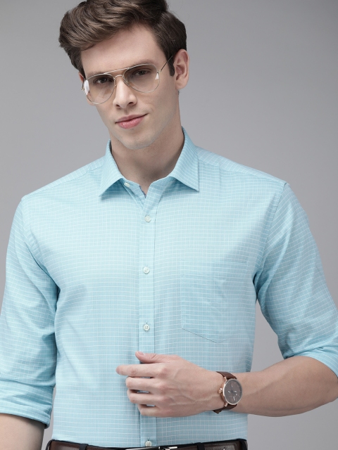 

Park Avenue Men Blue Slim Fit Checked Formal Shirt