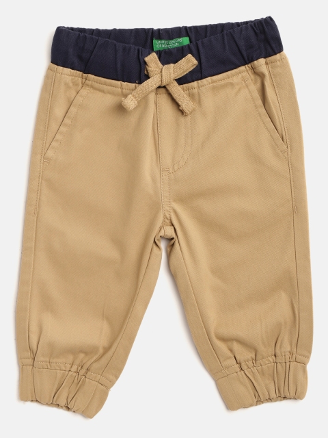 

United Colors of Benetton Boys Beige Pure Cotton Regular Fit Solid Joggers