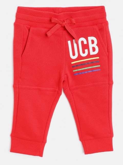 

United Colors of Benetton Boys Red Brand Logo Print Detail Joggers