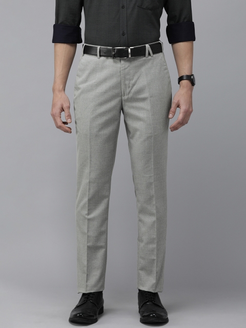 

Park Avenue Men Grey Super Slim Fit Solid Formal Trousers