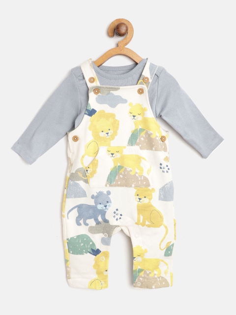 

Marks & Spencer Infant Kids Off-White & Grey Printed Sustainable Clothing Set