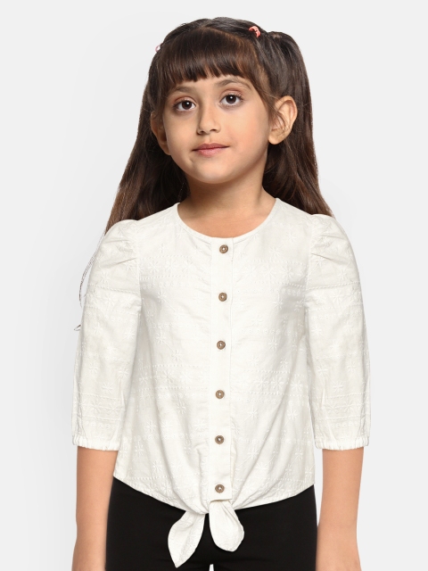 

Marks & Spencer Girls White Floral Embroidered Puff Sleeves Sustainable Pure Cotton Top