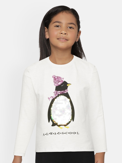 

Marks & Spencer Girls White & Black Penguin Print Sustainable Pure Cotton T-shirt