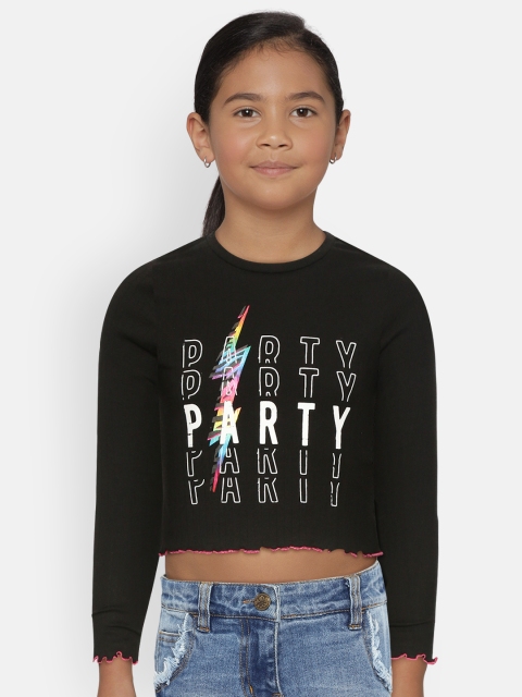 

Marks & Spencer Girls Black & White Typography Print Sustainable Crop Top