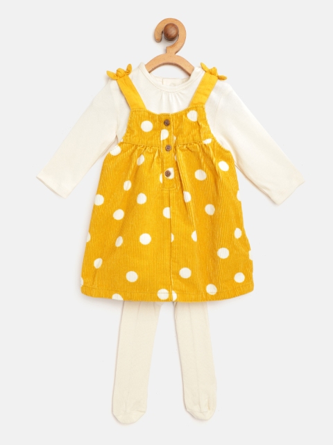 

Marks & Spencer Infant Girls Mustard Yellow & Off-White Printed Clothing Set & Stockings