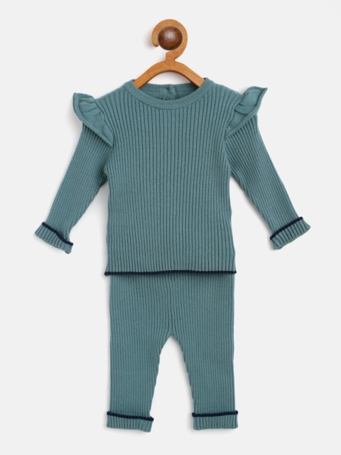 

Marks & Spencer Infant Girls Teal Green Ribbed Top with Pyjamas