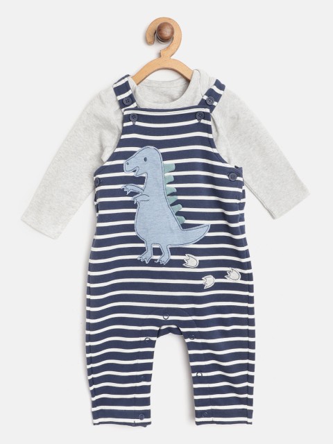 

Marks & Spencer Infant Kids Navy Blue & White Sustainable Striped Clothing Set