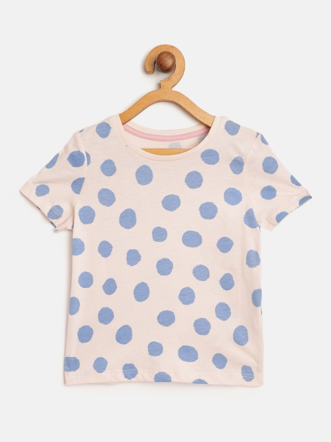 

Marks & Spencer Girls Pink & Blue Polka Dot Print Sustainable Round Neck T-shirt