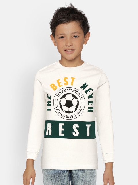 

Marks & Spencer Boys Off White & Olive Green Printed Cotton Sustainable T-shirt