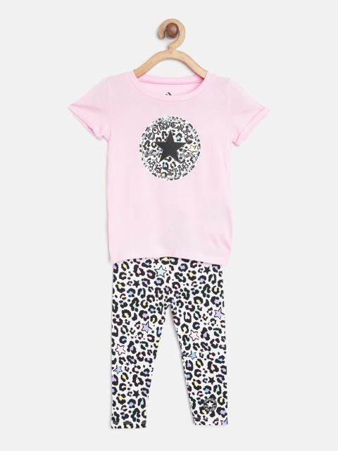 

Converse Girls Pink & White Leopard Print T-shirt with Leggings