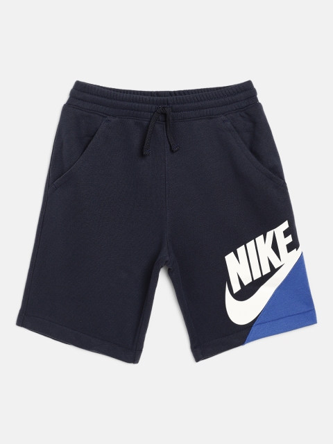 

Nike Boys Navy Blue & White Brand Logo Print Amplify Shorts