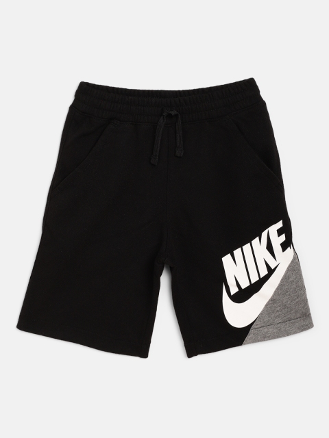 

Nike Boys Black & White Brand Logo Print Amplify Shorts