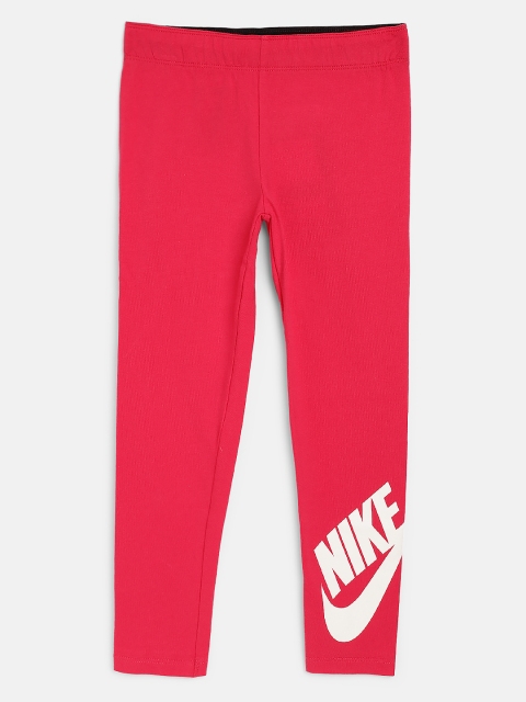 

Nike Girls Coral Pink Leg A See Solid High Rise Tights