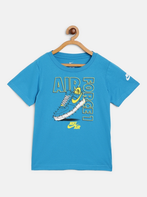 

Nike Boys Blue Pure Cotton Graphic Print Air Force 1 Connect The Dots Round Neck Pure Cotton T-shirt