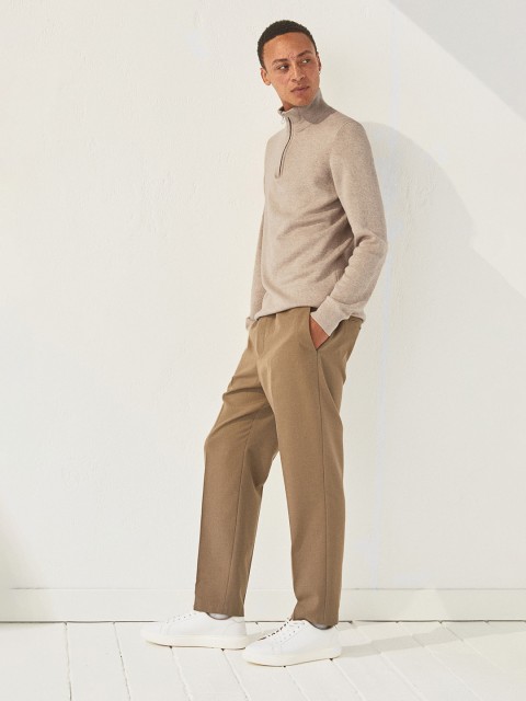 

H&M Men Beige Zipped Top