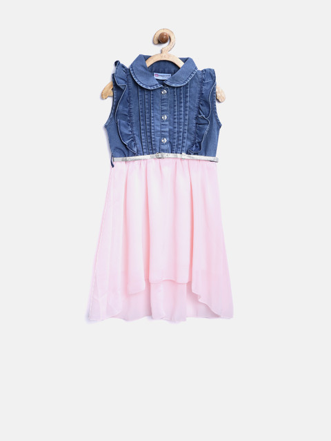 

Peppermint Girls Blue & Pink Fit & Flare Dress