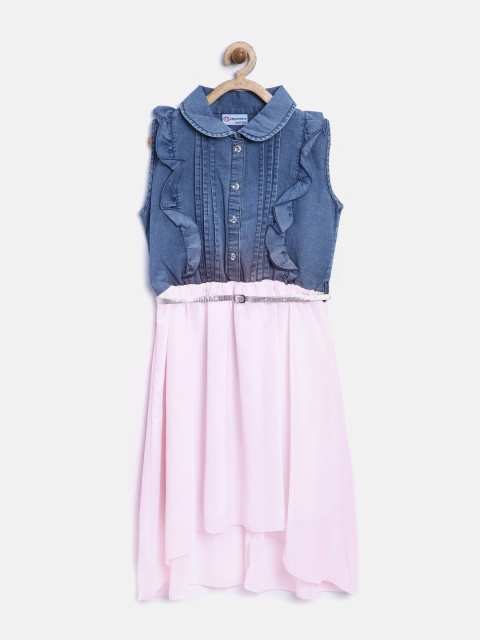 

Peppermint Girls Blue & Pink Fit & Flare Dress
