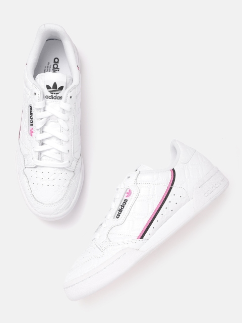 

ADIDAS Originals Women White Textured Leather Excluding Trims Continental 80 Sneakers