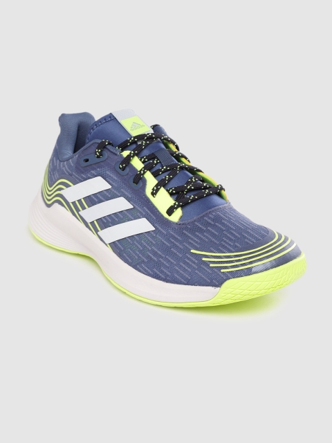 

ADIDAS Men Teal Blue Woven Design Novaflight Volleyball Shoes