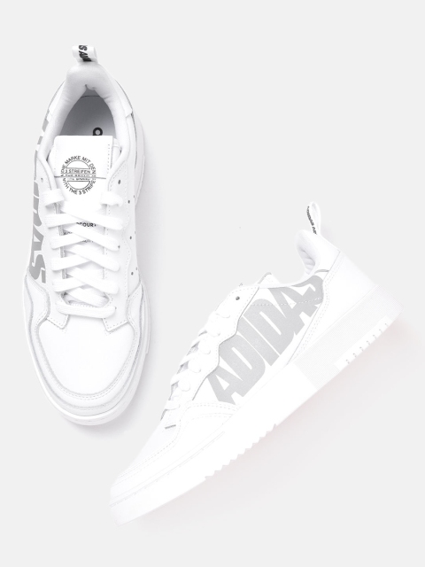 

ADIDAS Originals Men White & Grey Printed Leather Supercourt Sport Sneakers
