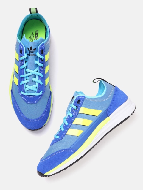 

ADIDAS Originals Men Blue & Fluorescent Colourblocked Green SL 7200 Sneakers