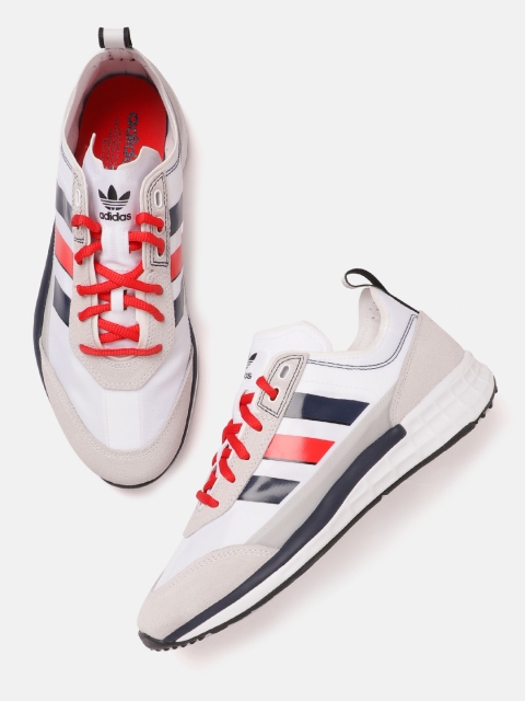 

ADIDAS Originals Men White & Beige SL 7200 Striped Sneakers