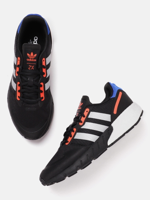 

ADIDAS Originals Men Black Woven Design ZX 1K New Boost Entry Sneakers