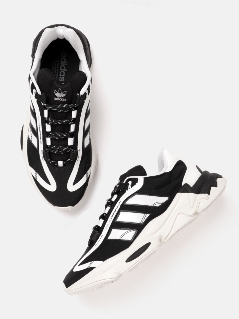 

ADIDAS Originals Men Black & White OZWEEGO Big Logo Colourblocked Sneakers