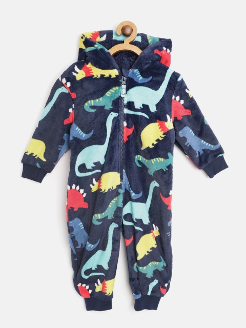 

Marks & Spencer Boys Blue & Yellow Dinosaur Print Fuzzy Finish Rompers