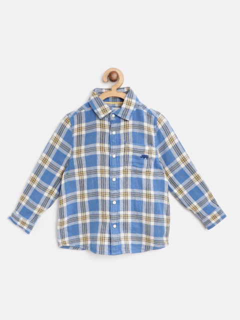 

Marks & Spencer Boys Blue & Yellow Regular Fit Checked Pure Cotton Sustainable Shirt