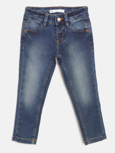 

Marks & Spencer Girls Blue Faded Mid-Rise Clean Look Stretchable Jeans