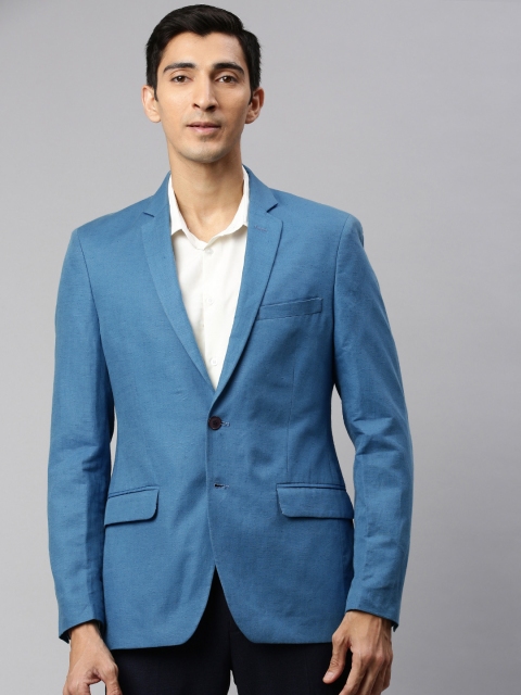 

Raymond Men Blue Solid Single-Breasted Formal Blazer