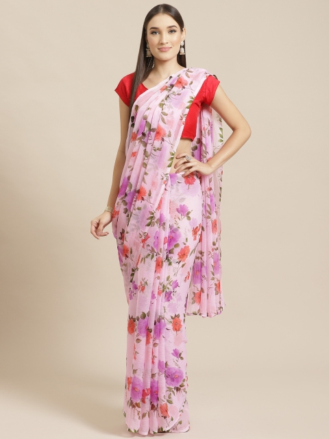 

Tikhi Imli Pink & Lavender Floral Printed Saree