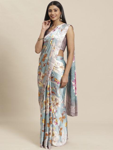 

Tikhi Imli Blue & White Floral Print Saree