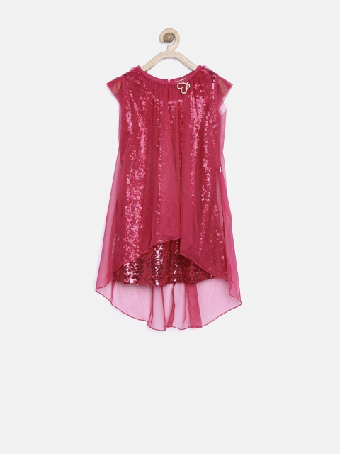 

Peppermint Girls Pink Sequinned Net A-Line Dress