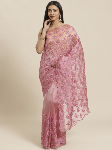 

Tikhi Imli Pink Embroidered Saree